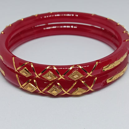 Elegant Gold-Plated Brass Bangles for Women