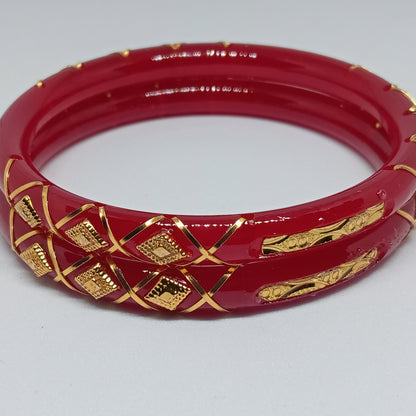 Elegant Gold-Plated Brass Bangles for Women