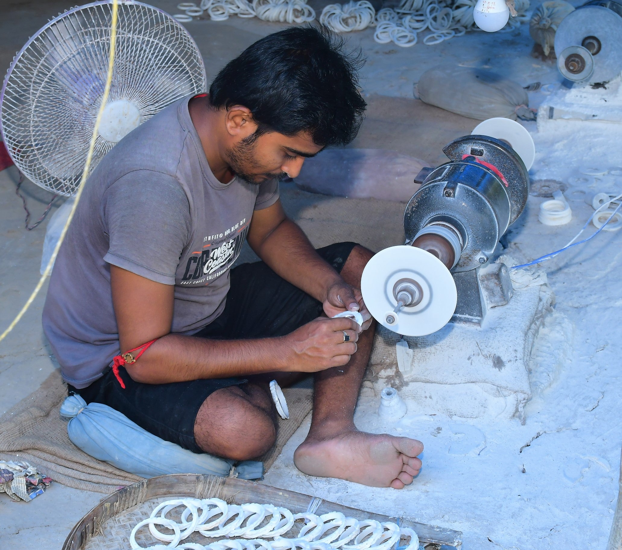 Load video: Making of Sankha(Conch Shell Bangles) | How designs are made in West Bengal |SAKHAPOLA